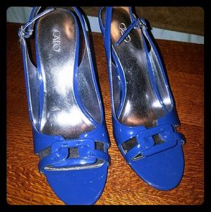 Royal Blue Patten Pumps